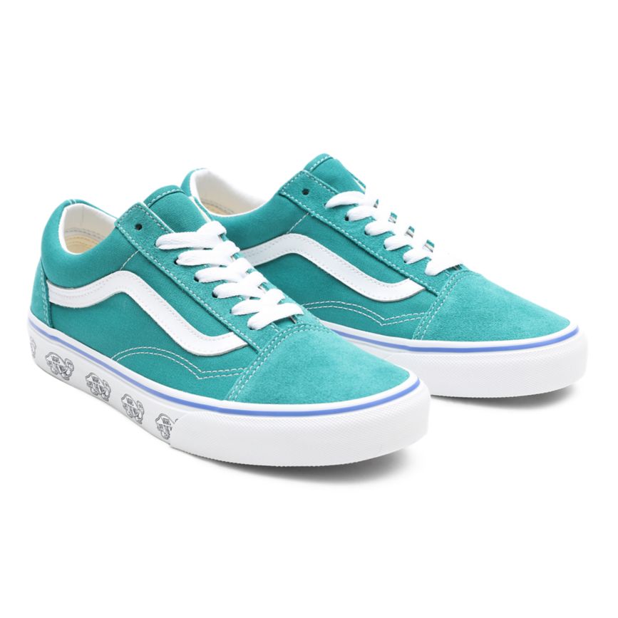 Vans Sidewall Print Old Skool Sko Tyrkysové | VN539V0VR64