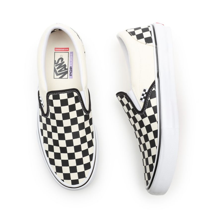 Vans Skate Checkerboard Slip-On Sko Biele | VN296O5OS34
