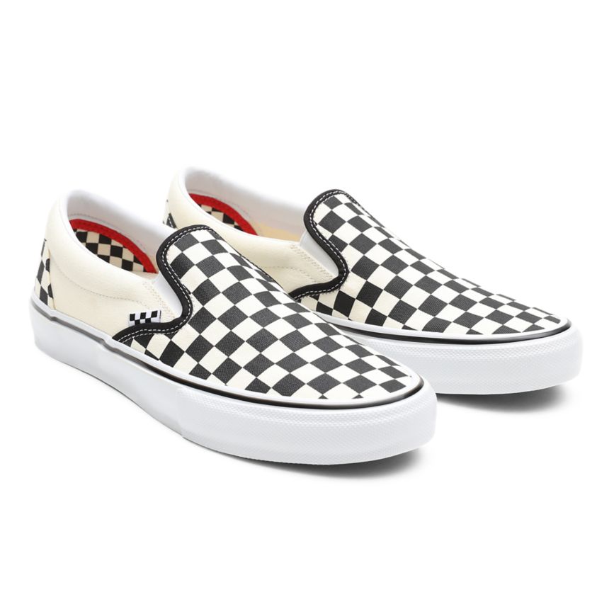 Vans Skate Checkerboard Slip-On Sko Biele | VN368M5HZ78
