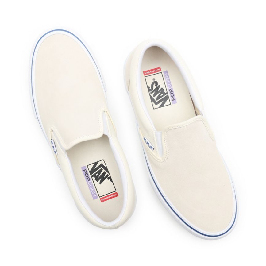 Vans Skate Slip-On Sko Biele | VN767I9GJ35