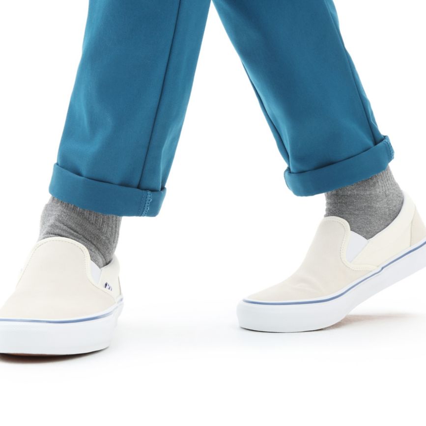 Vans Skate Slip-On Sko Biele | VN767I9GJ35