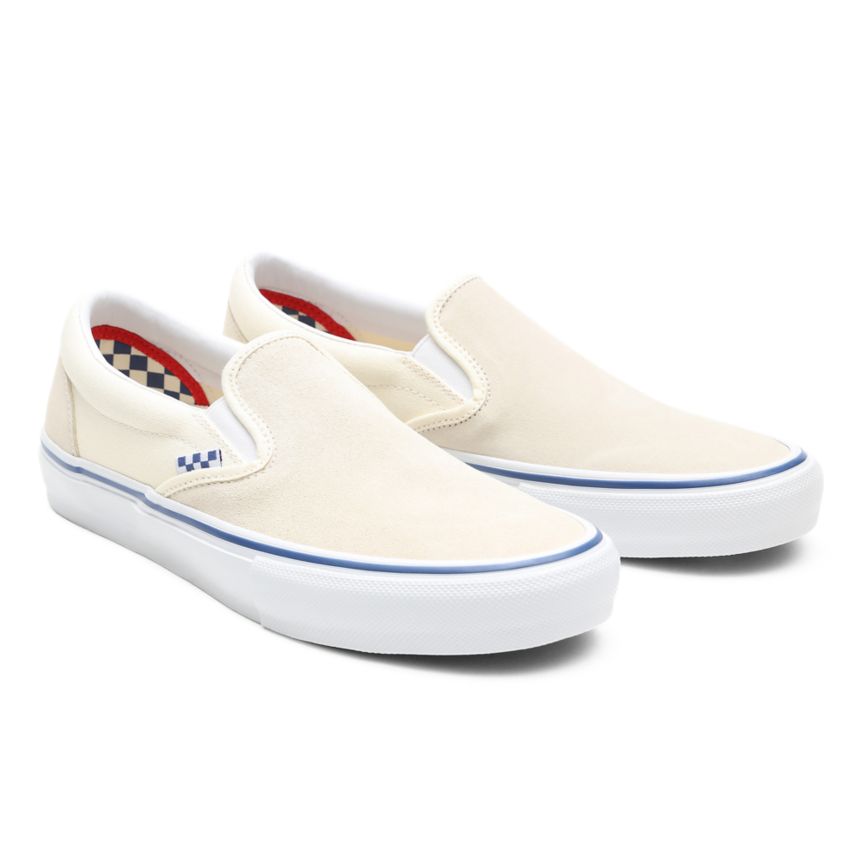 Vans Skate Slip-On Sko Biele | VN767I9GJ35
