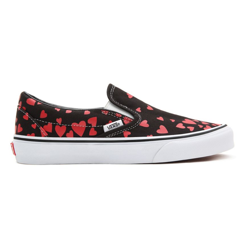 Vans Valentines Hearts Classic Slip-On Sko Čierne | VN194I5QF42