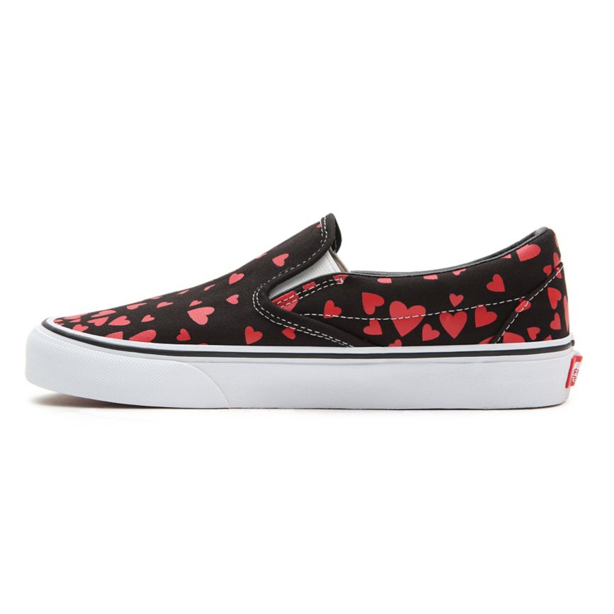 Vans Valentines Hearts Classic Slip-On Sko Čierne | VN194I5QF42