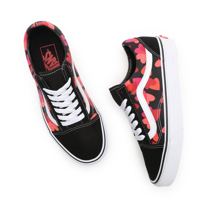 Vans Valentines Hearts Old Skool Sko Čierne | VN076T9QA17