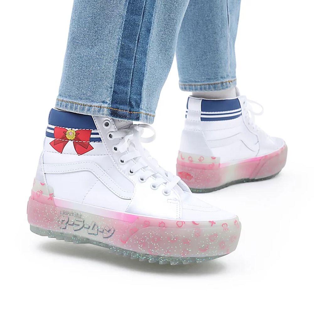 Vans X Pretty Guardian Sailor Moon Sk8-hi Stacked Sko Biele | VN304O2JO95